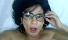 Brazilian babe with natural tits gets paid to eat cock on live Instagram show